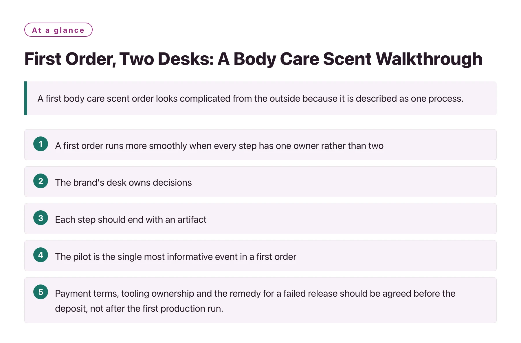 First Order, Two Desks: A Body Care Scent Walkthrough——全文要点速览